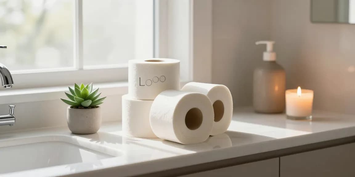 Bamboo Loo Rolls displayed elegantly in a sustainable bathroom setting with eco-friendly decor.