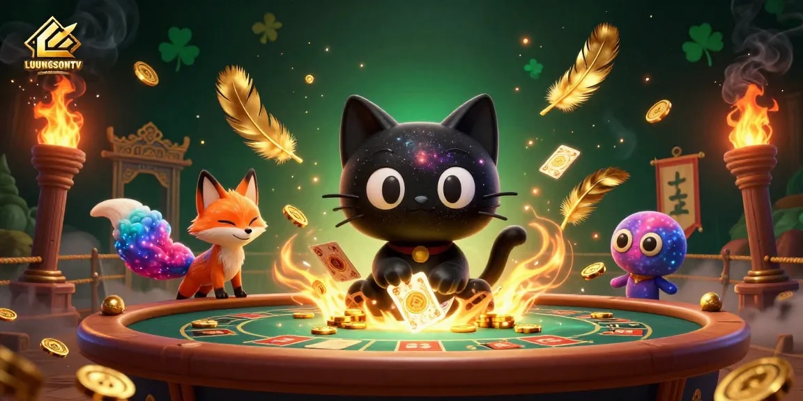 Immerse in LUONGSONTV's cosmic casino experience with magical creatures and thrilling gaming elements.