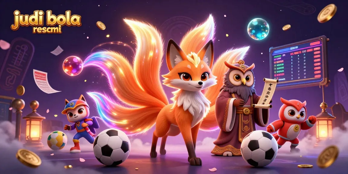 Engage in thrilling sports betting with judi bola resmi amidst vibrant characters and dynamic betting elements.
