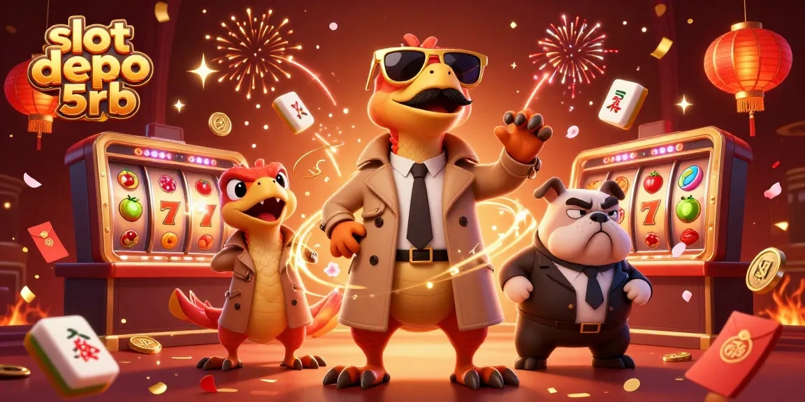 Experience thrilling gameplay at slot depo 5rb as raptors in disguise enter a luxurious casino lounge.