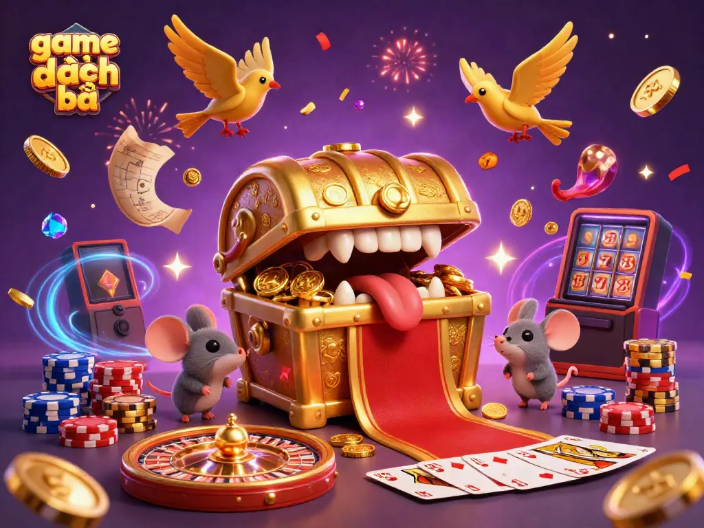 Experience game đánh bài with a vibrant 3D illustration of thrilling card gaming elements.