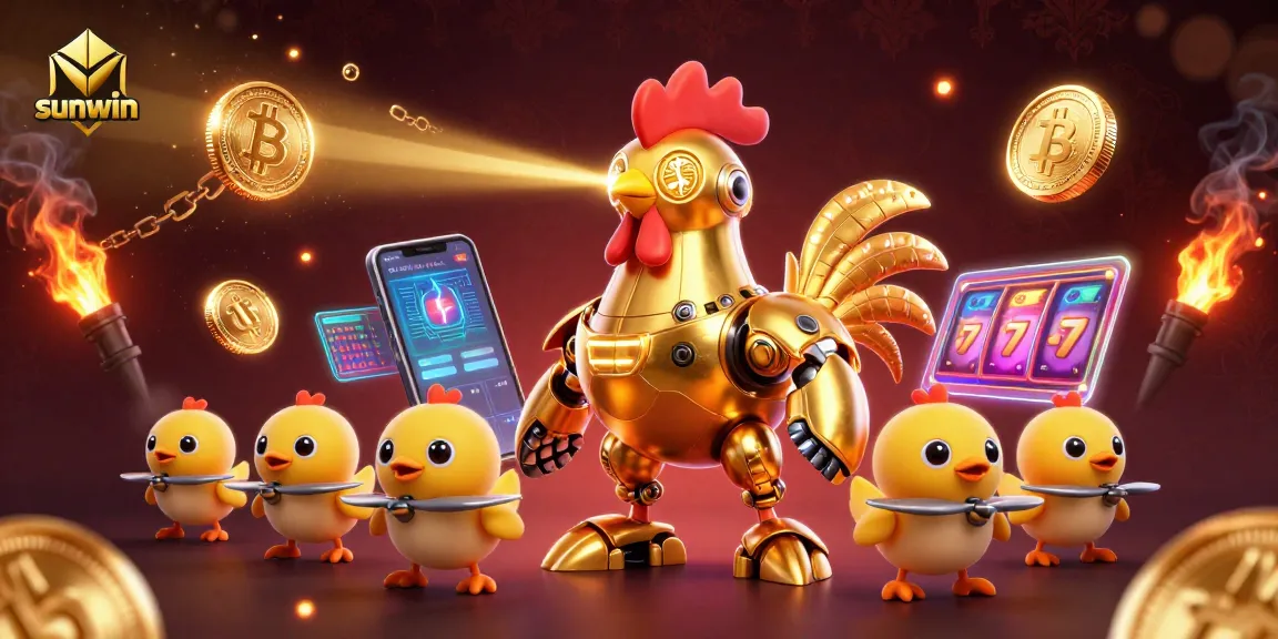 Engage with sunwin's thrilling slots and jackpots in a vibrant 3D illustration.