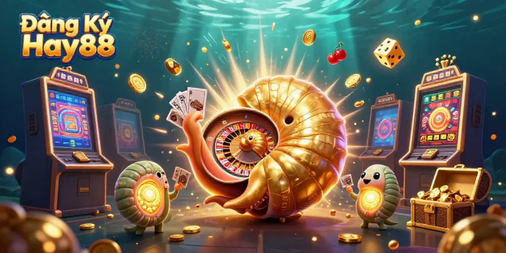 Engage in thrilling chances with Đăng Ký Hay88, featuring a dynamic casino scene of gaming elements.