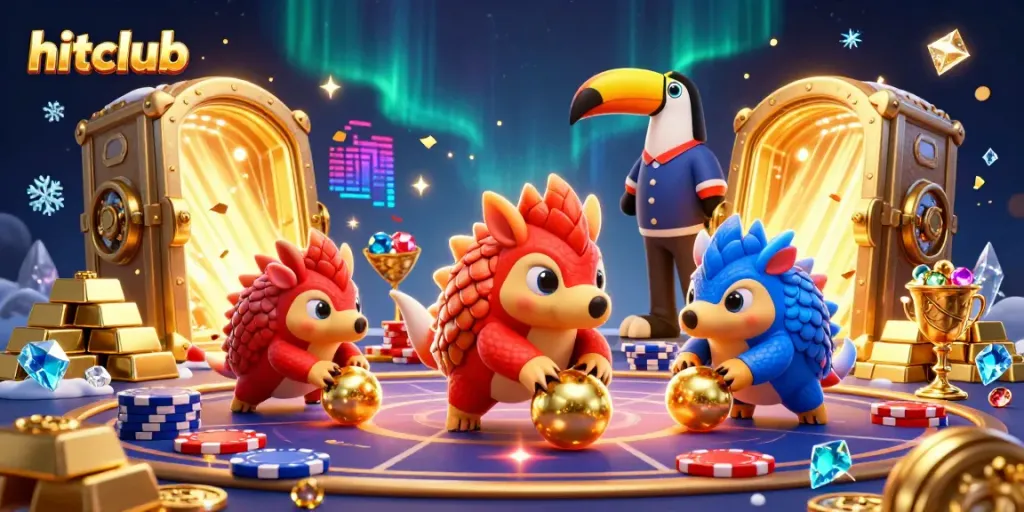 Join hitclub and revel in a captivating 3D casino adventure featuring playful pangolins and vibrant treasures.