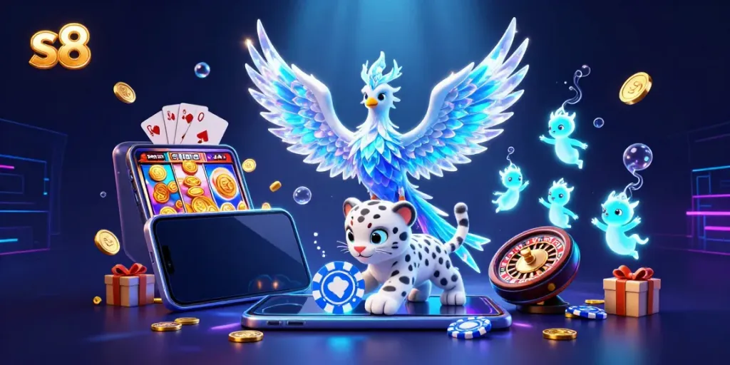 Engage in thrilling casino adventures at S8 with our vibrant digital illustration showcasing an enchanting scene.