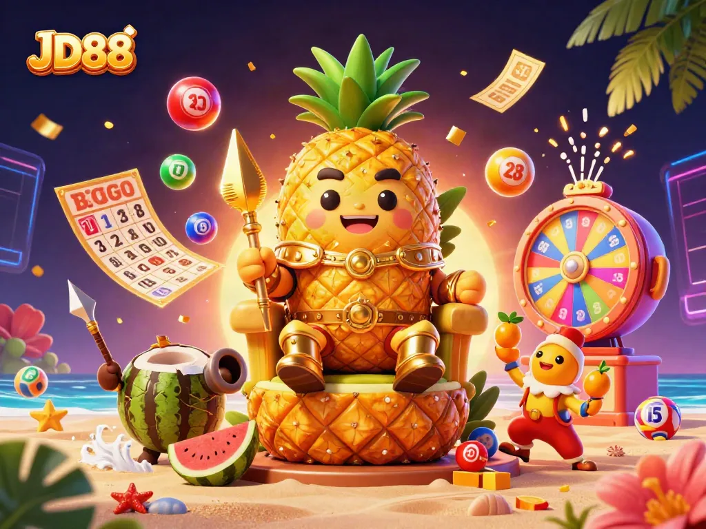 JD88 brings excitement with vibrant jackpot elements in a colorful 3D casino scene.