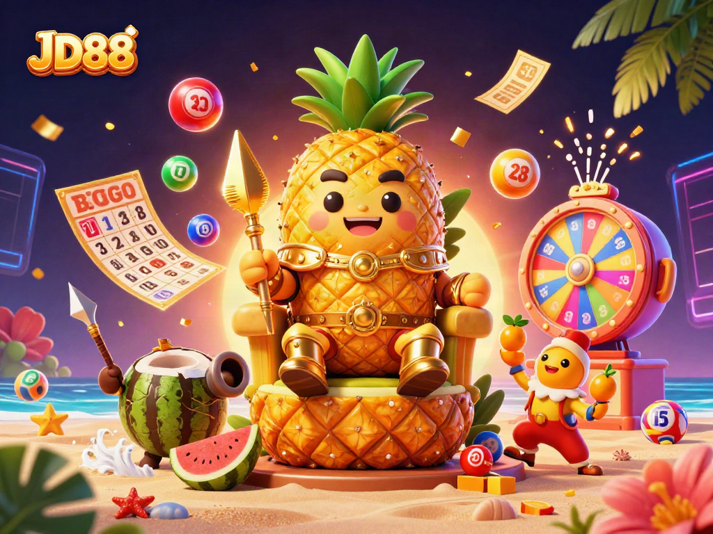 JD88 brings excitement with vibrant jackpot elements in a colorful 3D casino scene.