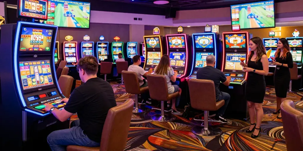 Players enjoying exciting non gamstop casinos with vibrant atmosphere and engaging slot machines.