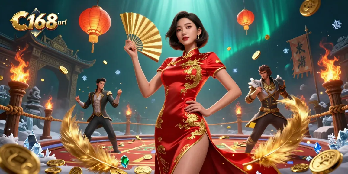 C168 url captures the thrill of casino gaming, showcasing vibrant characters and rich elements in an immersive scene.