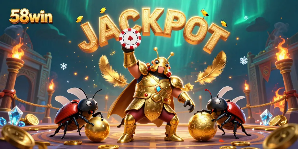 Engage with 58win's dynamic casino world, showcasing vibrant characters in a thrilling jackpot scene.
