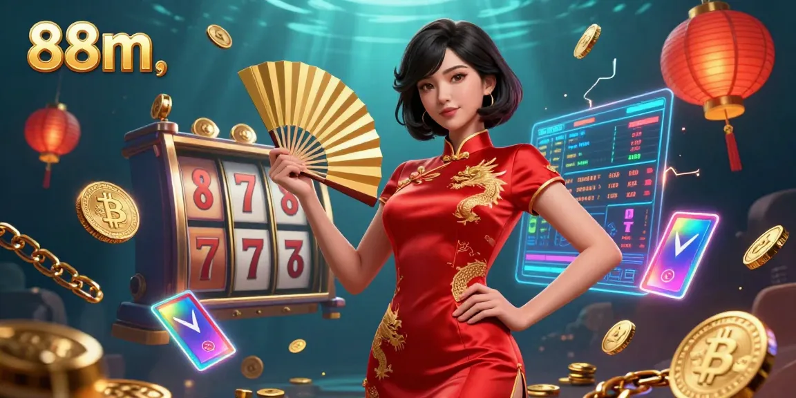 Experience thrilling casino action at 88m with vibrant games, gold coins, and live dealer interactions.