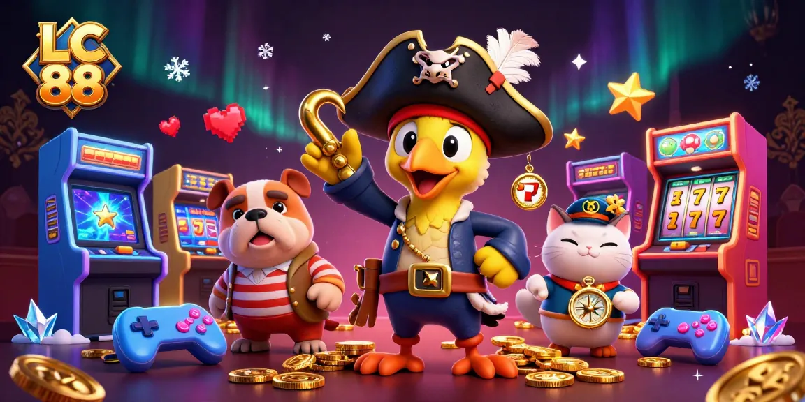 Engage in exciting gameplay at LC 88, featuring vibrant casino elements and animated characters celebrating winning moments.