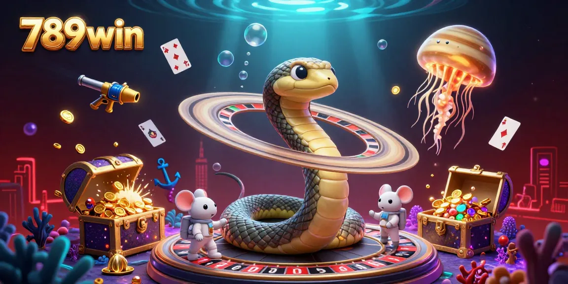 Engage in thrilling bets with 789win at a cosmic casino featuring vibrant colors, playful characters, and exciting gameplay.