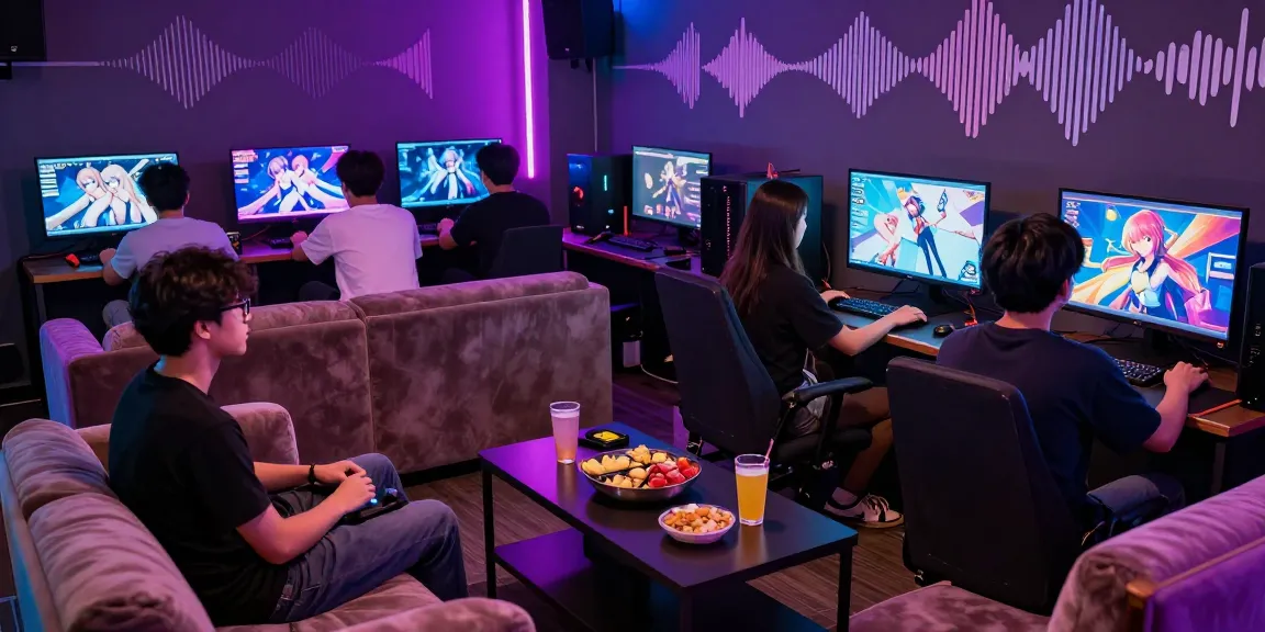 Players enjoying online ecchi games together in a vibrant gaming lounge atmosphere.