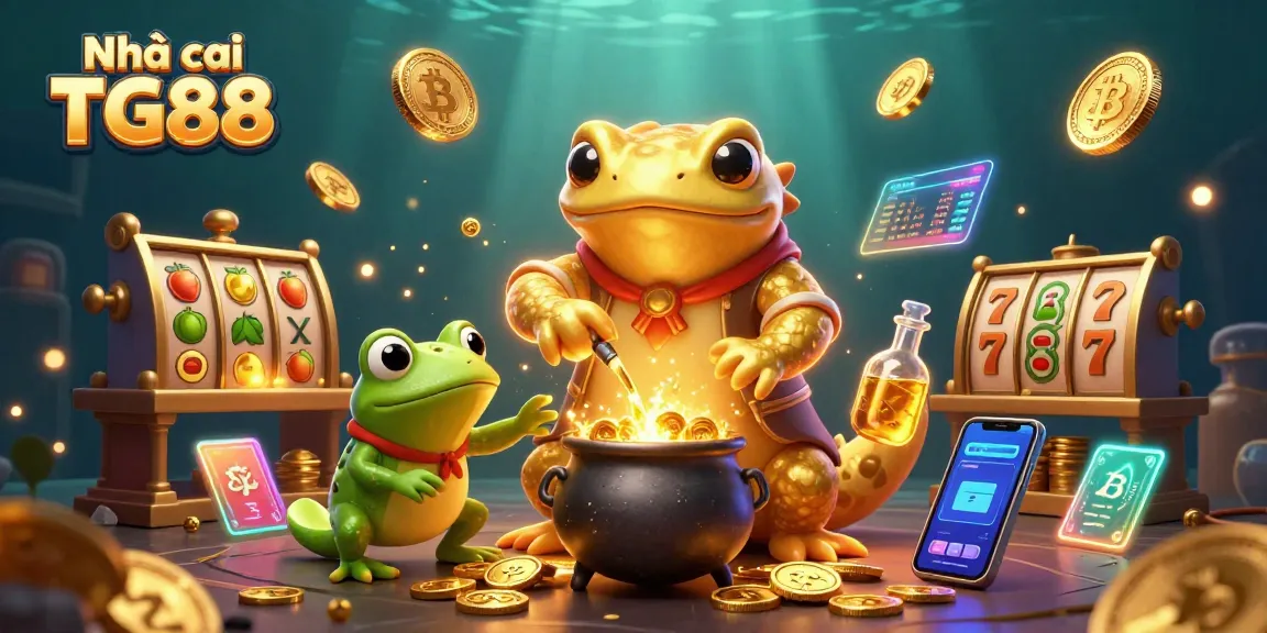 Experience the vibrant action of Nhà cái TG88 with golden alchemical characters and dynamic gaming elements.