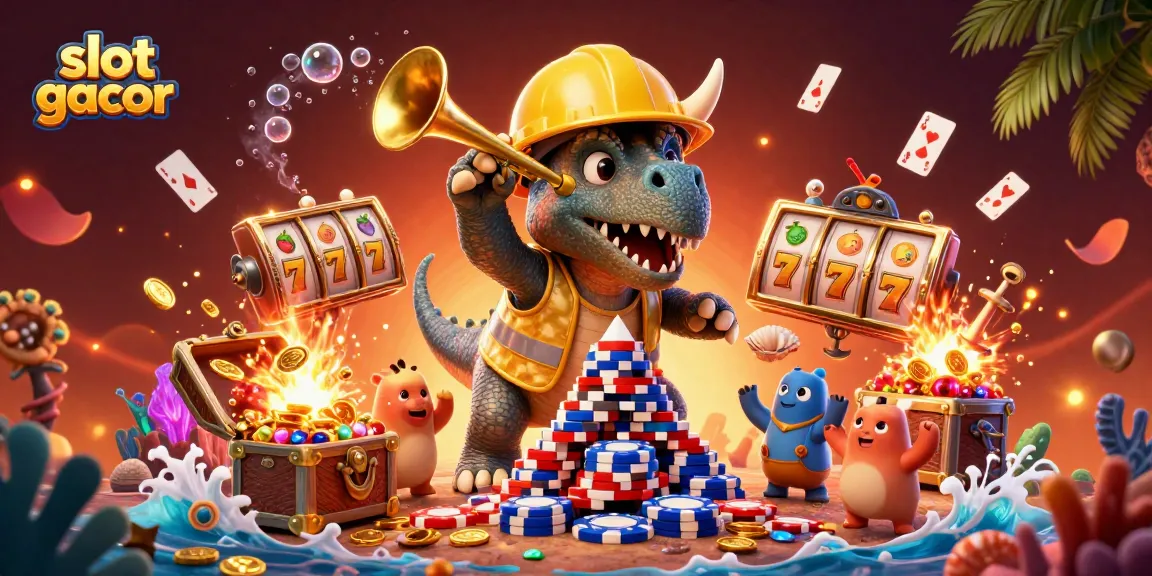 Engage with slot gacor action featuring vibrant characters and exciting gaming elements in an underwater scene.