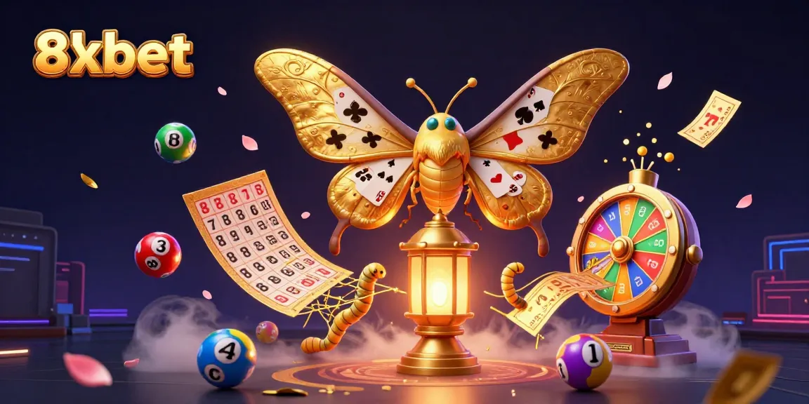 Experience thrilling wins with 8xbet in a vibrant casino scene featuring dynamic lottery elements.