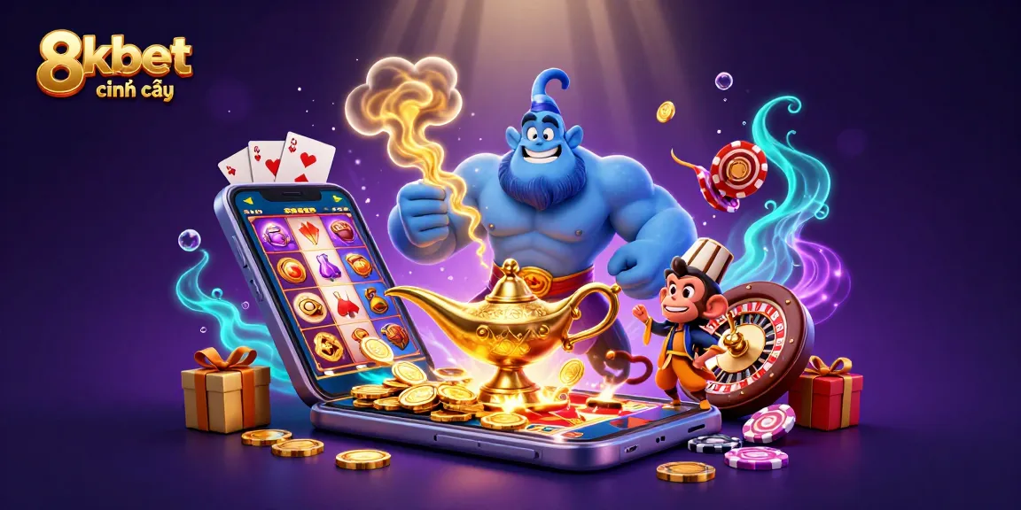 Bet on exciting games with 8xbet chính thức as the blue genie bursts out amidst riches.