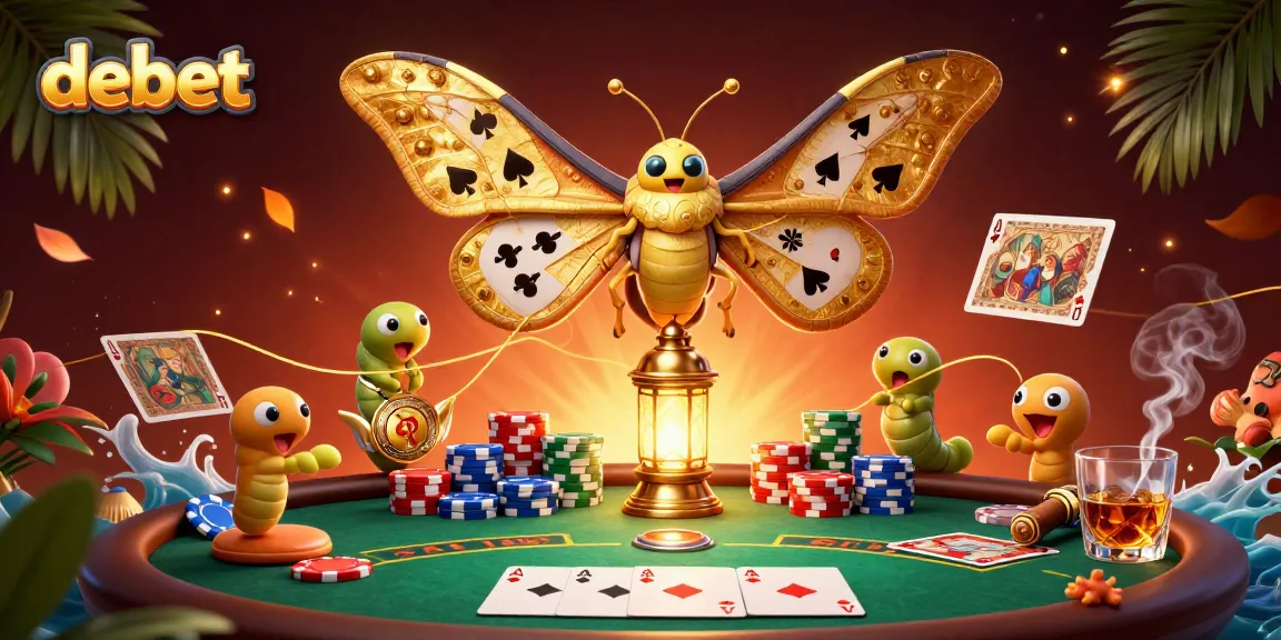 Try your luck with debet at this vibrant poker scene featuring colorful chips and cards.
