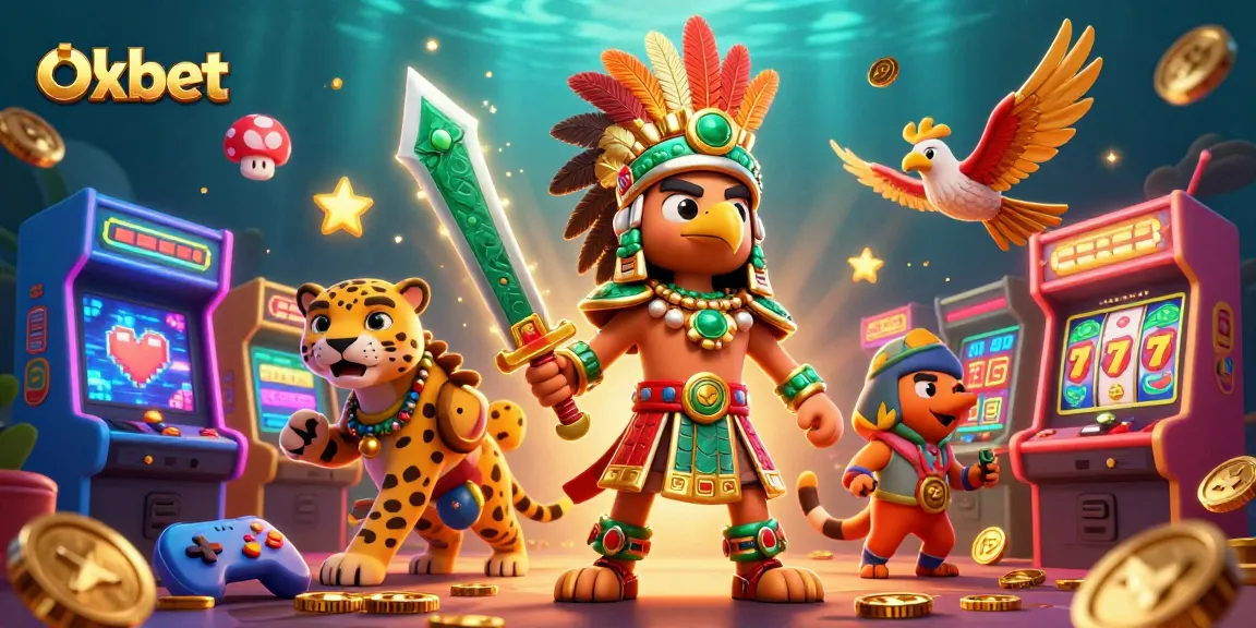 Engage with the exciting Oxbet gaming universe featuring vibrant characters and dynamic casino elements.