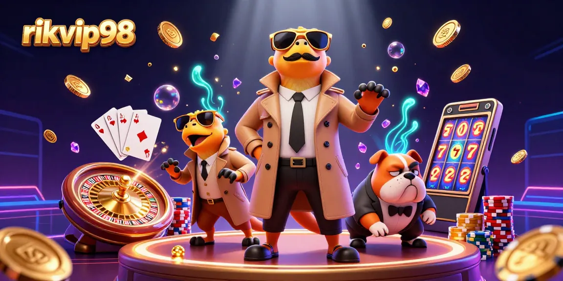Experience the thrill of rikvip98 as three raptors cleverly disguise themselves to access a VIP casino.