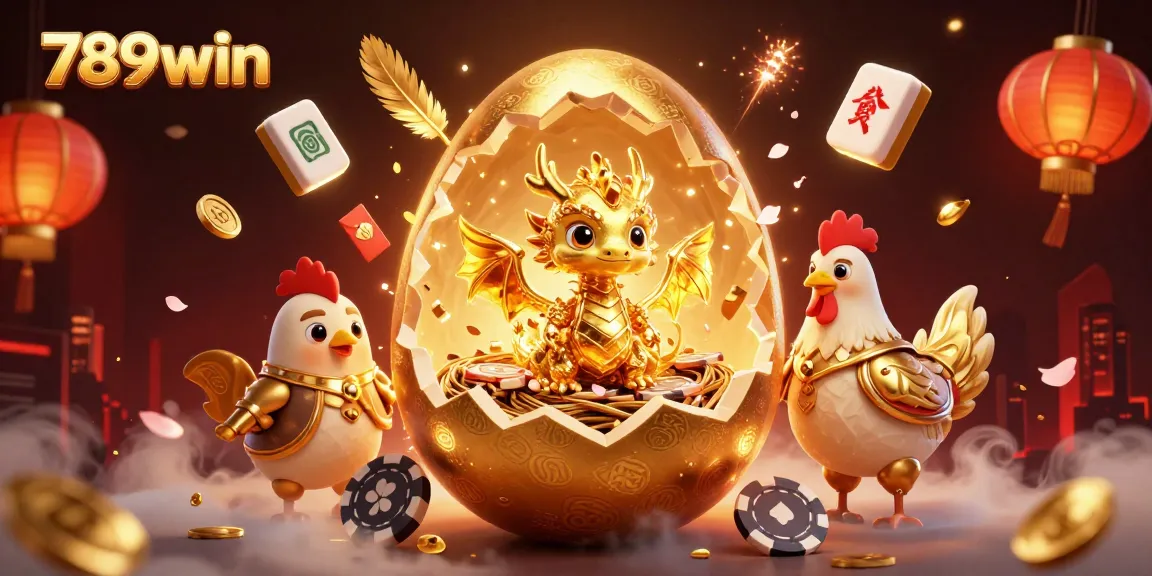 Experience the thrill of 789win with a golden dragon and poker chips in a vibrant casino scene.