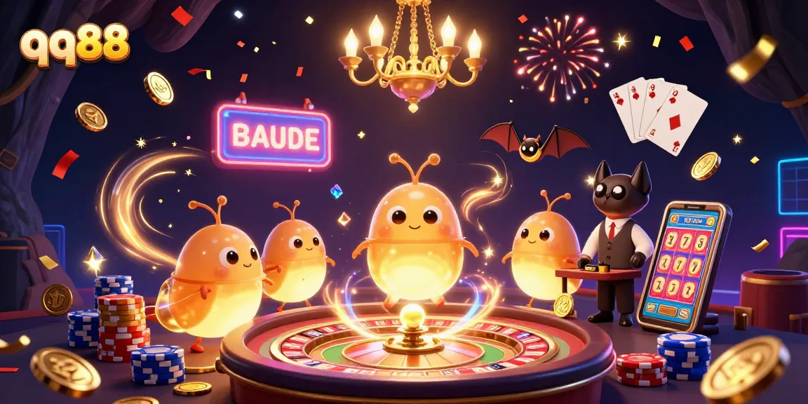Experience the excitement of qq88 with vibrant glowworms lighting up the casino ambiance.