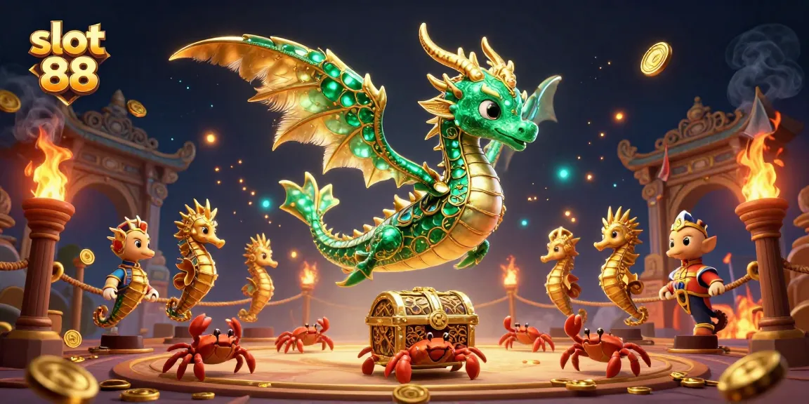 Engage with slot 88 action in this vibrant 3D illustration showcasing thrilling casino elements.