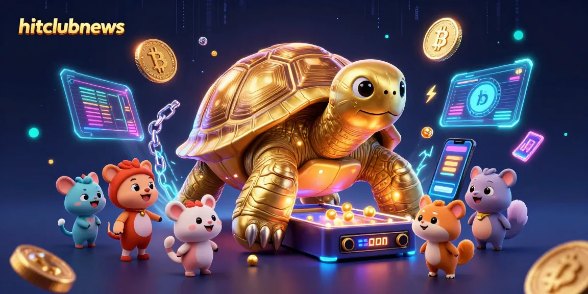 Experience excitement at hitclubnews with a vibrant gaming scene featuring animated characters and cryptocurrency elements.