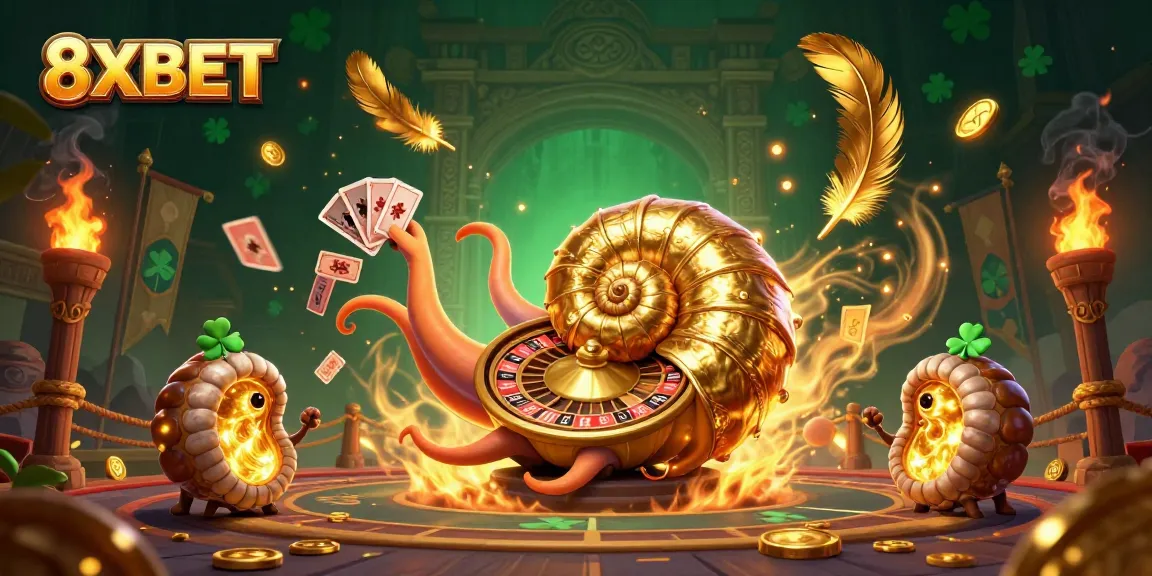 Experience thrilling gameplay with 8XBET featuring the ancient nautilus as a roulette wheel and glowing companions.