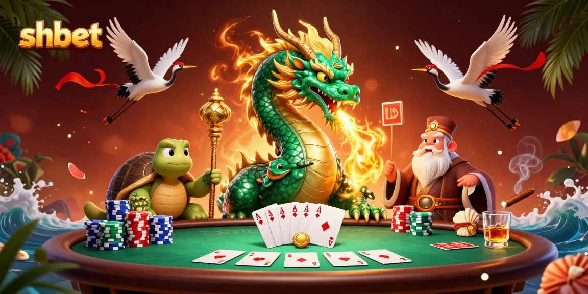 Engage with shbet's thrilling atmosphere featuring a jade dragon and poker highlights.