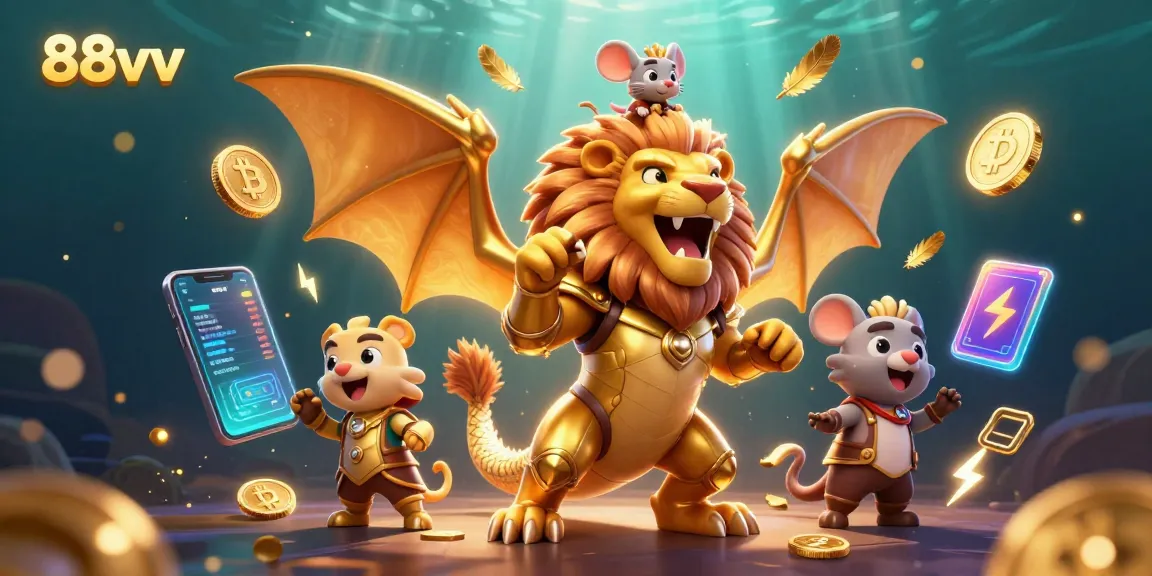 Bet big with 88vv's thrilling 3D casino experience featuring vibrant digital elements.