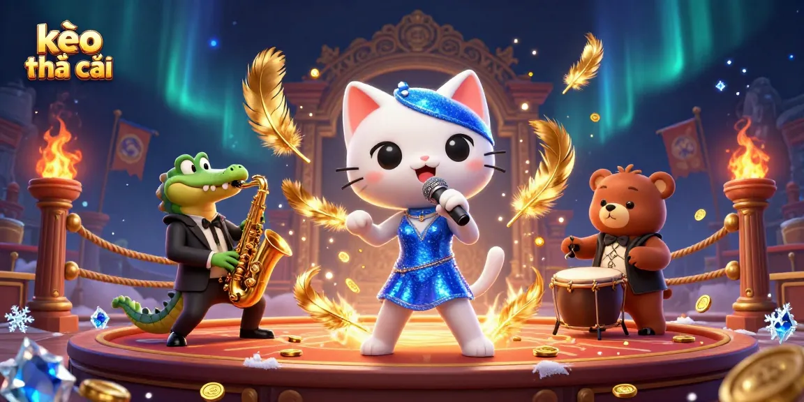 Engage with kèo nhà cái through an energetic casino illustration showcasing lively characters and vibrant details.