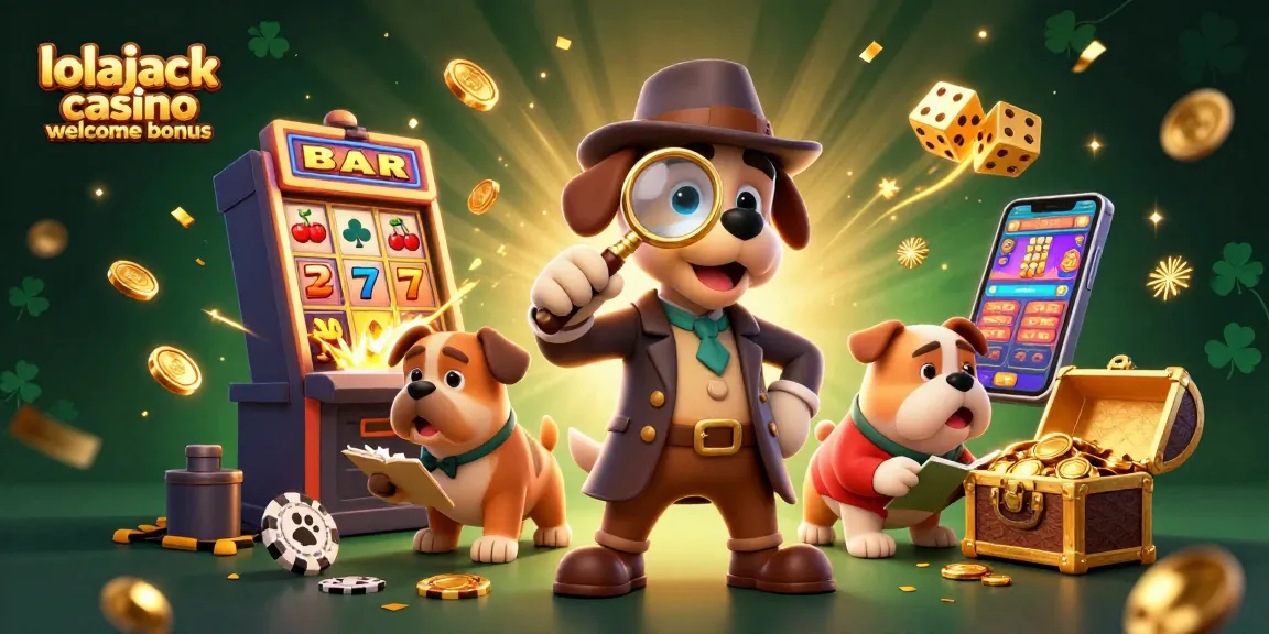 Experience the thrill of lolajack casino welcome bonus through a vibrant poker night illustration.
