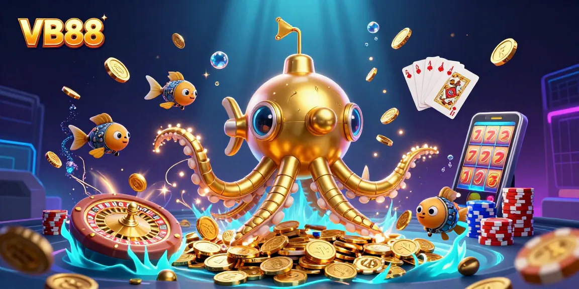 Experience excitement with VB88 as a golden kraken submarine emerges from golden coins.
