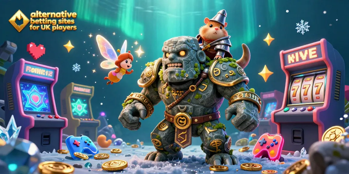 Experience thrilling action at alternative betting sites for UK players with lively casino characters and colorful game elements.