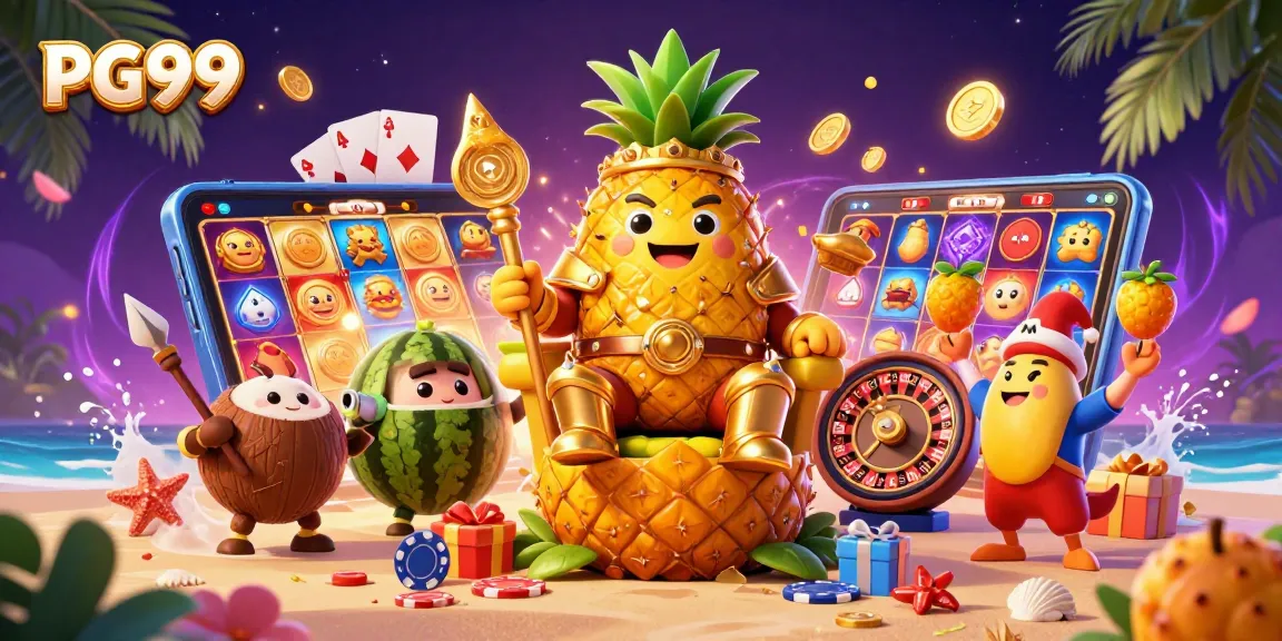 Experience the thrilling world of PG99 with jubilant characters and a vibrant casino scene.